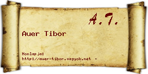 Auer Tibor névjegykártya